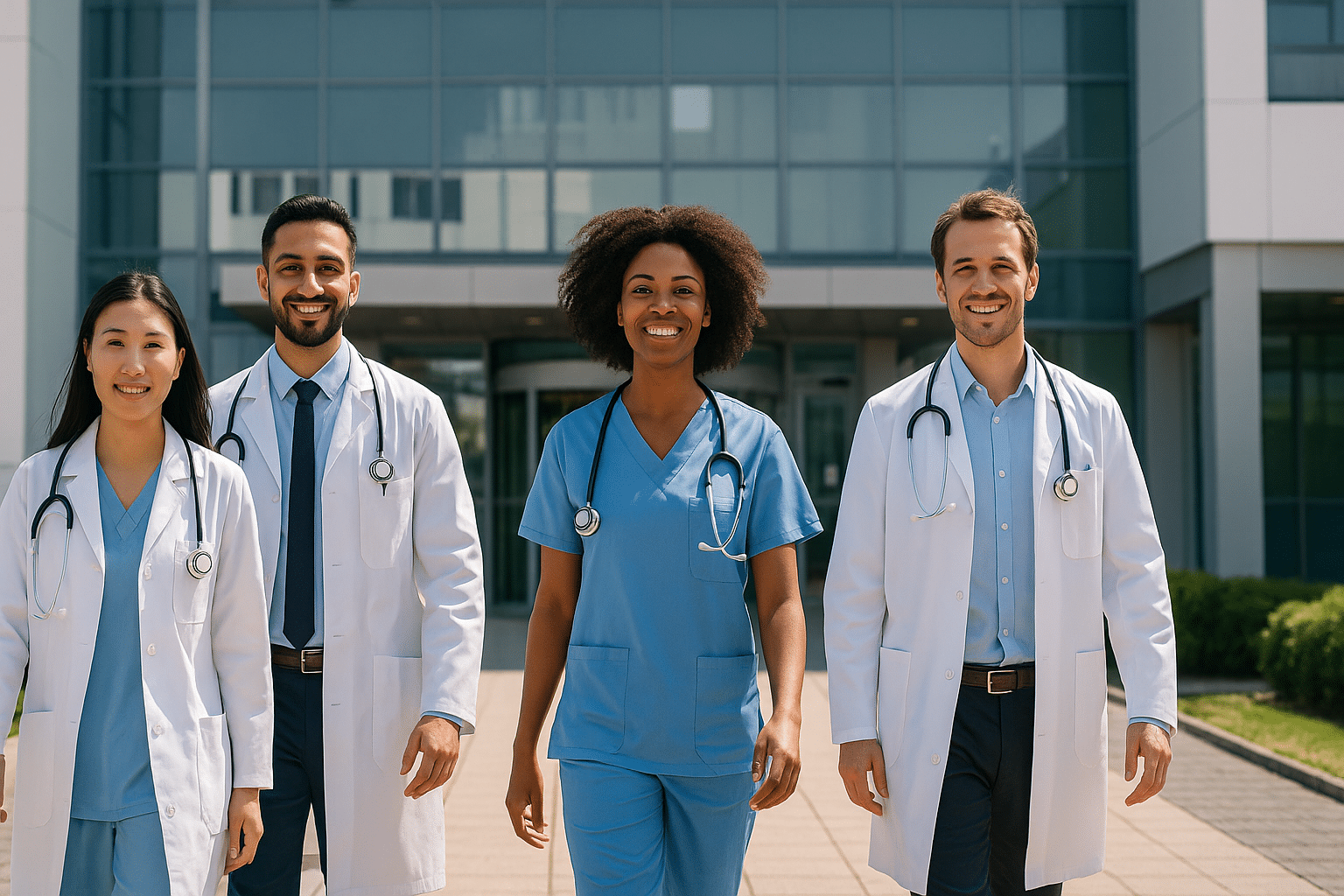International doctors at a meeting in a German hospital - doctors going to Germany